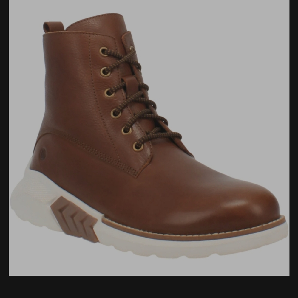 NEW Mens Brown Leather Boots - Picture 11 of 14